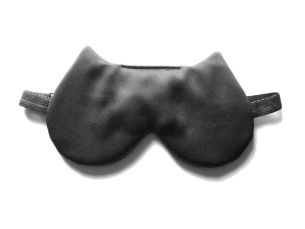 silk black cat sleep mask