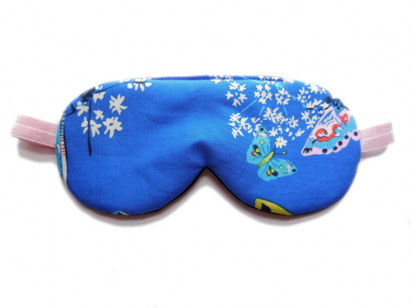 girls organic cotton eye mask blue