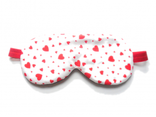 red hearts sleep mask