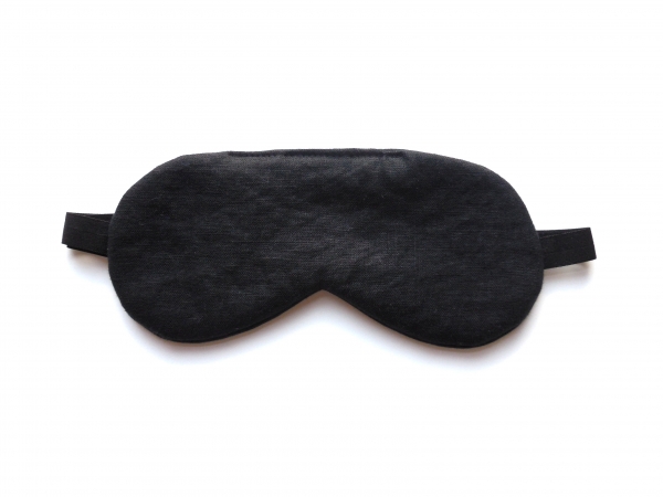 solid black basic sleep mask