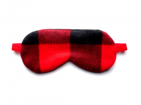 red black buffalo plaid sleep mask languor