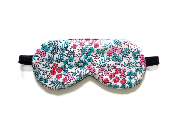 silk sleep mask with flowers