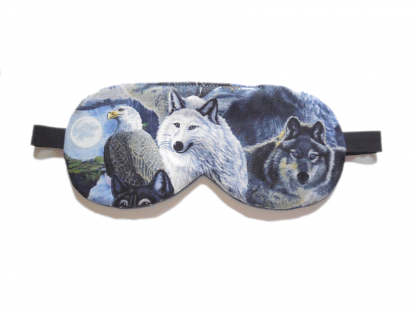 wolf eagle moon sleep mask