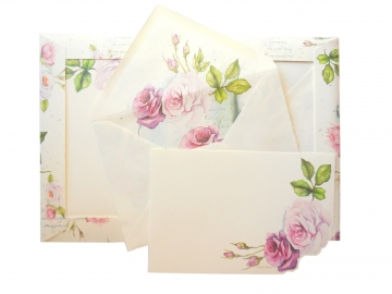 stationery with roses