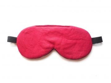 red linen sleep mask