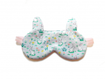 gray pink bunny sleep mask for girls