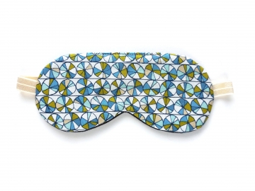 Organic Cotton Adjustable Sleep Mask, Mosaic Blue
