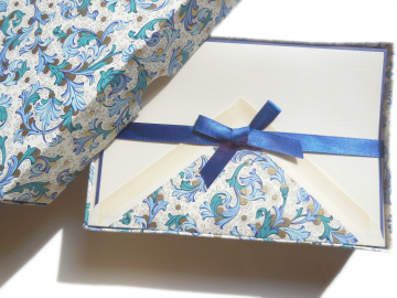 10 Folded Card + Env, Florentine Blue 10 Folded Card + Env, Florentine Blue