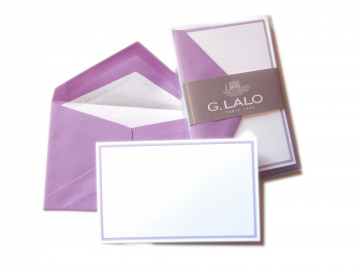 10 Card + Env, 3x5, Purple Bordered, G. Lalo