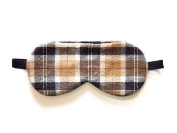 Brown Plaid Sleep Mask