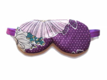 Organic Cotton Sleep Mask, Adjustable, Purple Dot