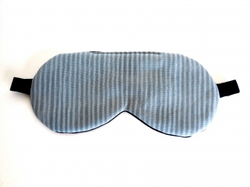 Stripes Organic Cotton Sleep Mask, Gray/blue